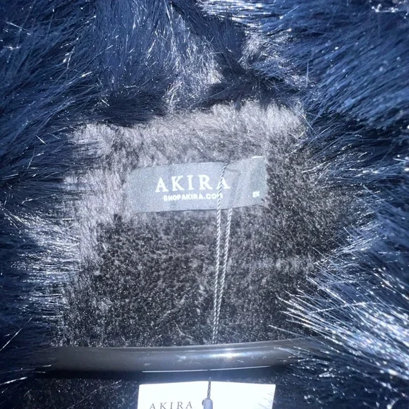 AKIRA Black Faux Leather Coat with Fur Trim NWT size 2x  *SOLDOUT* - Picture 8 of 15